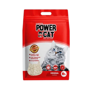 Power Cat ทรายแมวเต้าหู้ จับก้อนแน่น ไร้ฝุ่น ควบคุมกลิ่น ทรายเต้าหู้พาวเวอร์แคท ขนาด 6 ลิตร