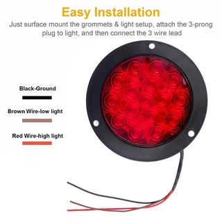 ไฟท้าย LED 16 ดวง 4 นิ้ว กันน้ำ IP67 12V-24V ไฟเบรก/ไฟเลี้ยว/ไฟถอยหลัง สำหรับรถบรรทุก รถพ่วง เทรลเลอร์ (สีแดง/เหลือง/ขาว)