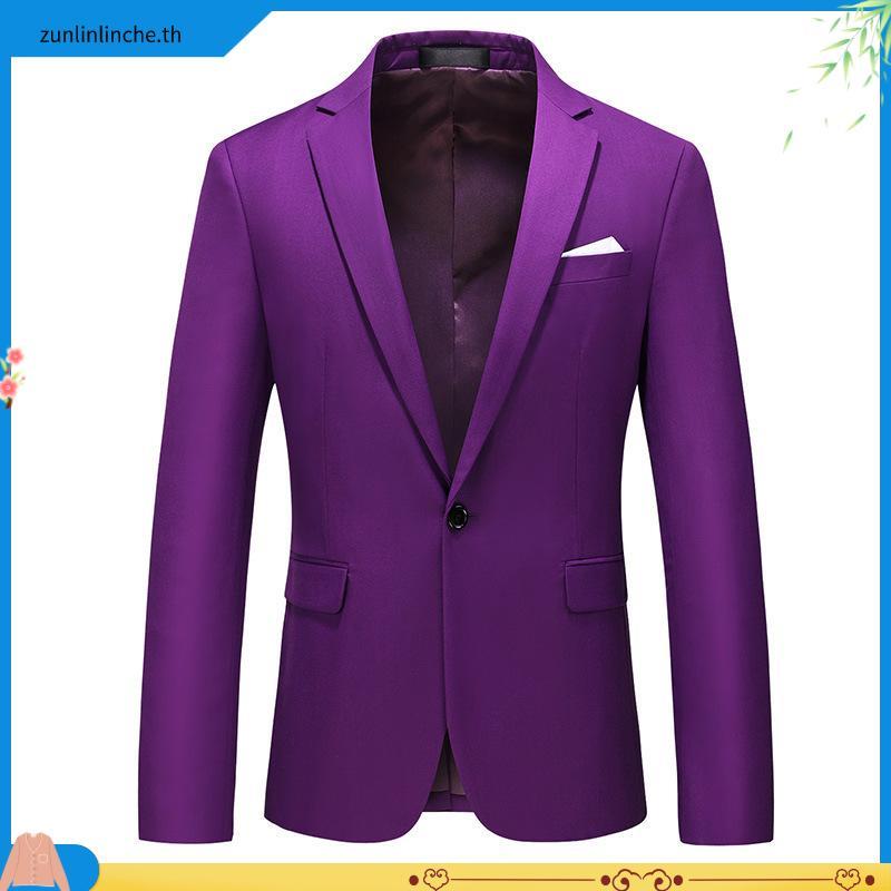 ชุดสูทสูททางการ ขนาดใหญ่ สีม่วงเข้ม สําหรับผู้ชาย K711 PK985 70D0