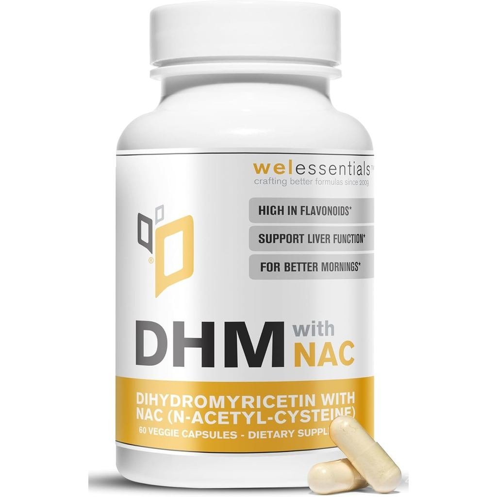 Dihydromyricetin DHM พร้อม NAC - 650mg x 60 แคปซูล - 300mg N-Acetyl-Cysteine, 350mg Dihydromyricetin