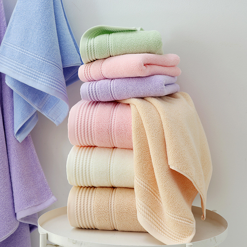 【Ready Stock】 Plain Bath Towel Cotton Thick Absorbent Large Bath Towel Wrapping Towel Thick Bath Tow