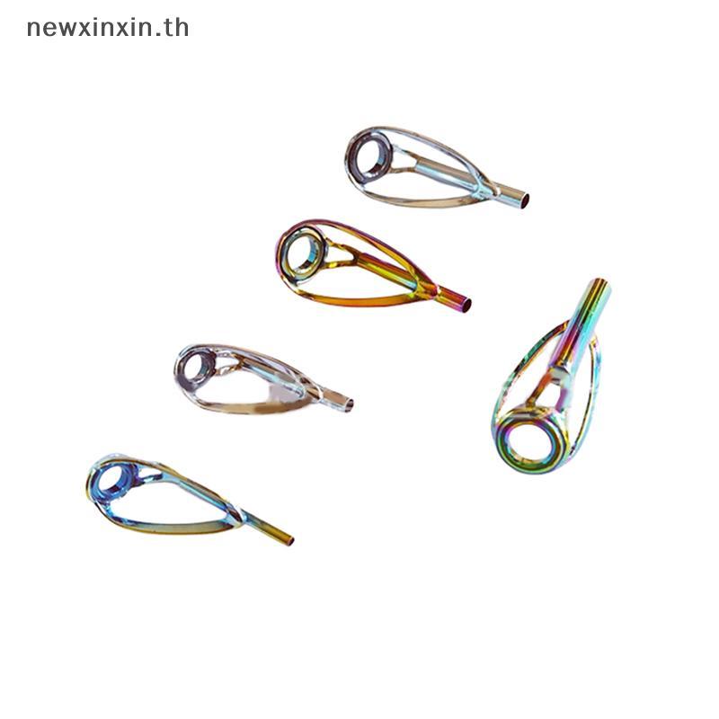 ^N^ 1 ชิ้น Sliver/Rainbow Top Tip Guide แหวนฟรี Tangle สําหรับ Spinning Fishing Rod อุปกรณ์ตกปลา {T}