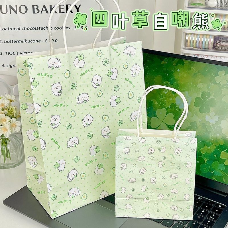 小红同款四叶草自然植物加厚新高可加厚耐用手提袋 คงอยู่ 2026.4.20Little Red Books Same Style Four-leaf Clover Self-deprepcat 