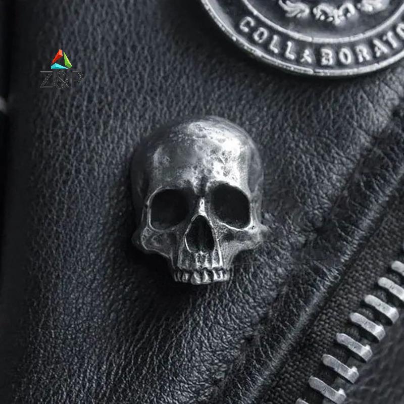 Z&P เข็มกลัดโลหะแบบVintage Gothic กับภาพศีรษะกะโหลกดาร์ก เหมาะสำหรับทั้งผู้หญิงและผู้ชาย