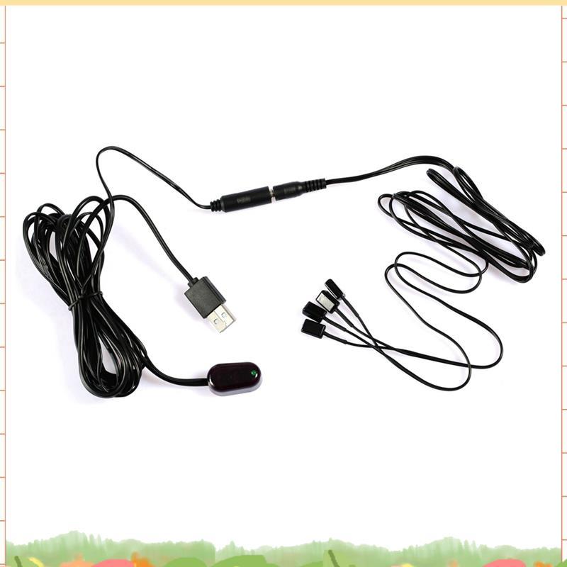 IR Extender 1 PC IR Receiver + 4 PC IR Emitter Emitters Repeater Kit อินฟราเรดระยะไกล USB Adatper