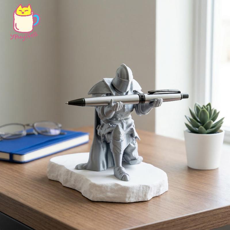 [YPU] Creative Knight Pen Holder Stand Medieval Warrior Desk Organizer Home Office Tabletop Storage for Writers Students ม.สนิสัยนนค