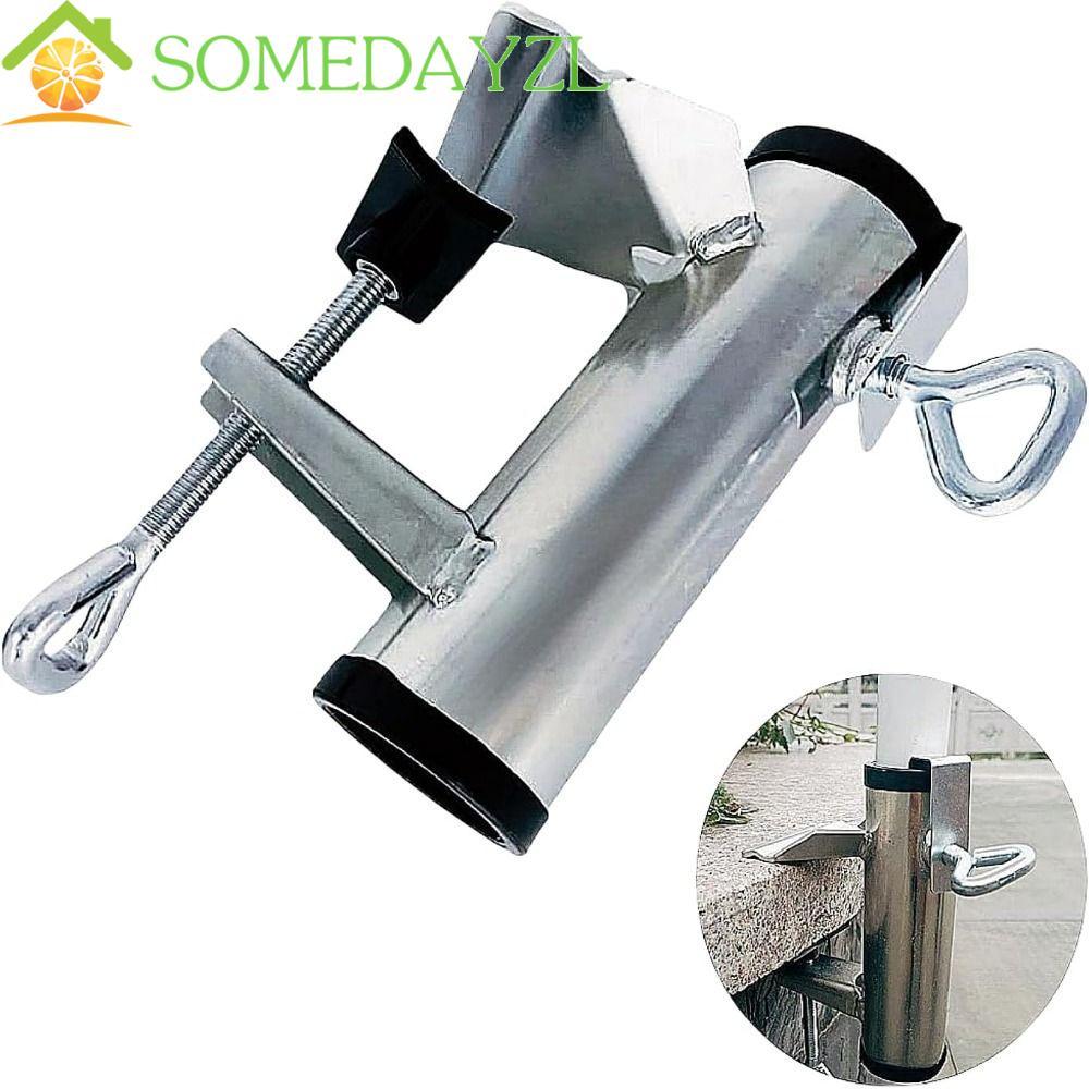 SOMEDAYZL แคลมป์ Parasol, ที่วางร่ม Patio แบบปรับได้สําหรับงานหนัก, ร่มทนทาน Mount Sturdy Strong Deck ขาตั้งร่มเก้าอี้