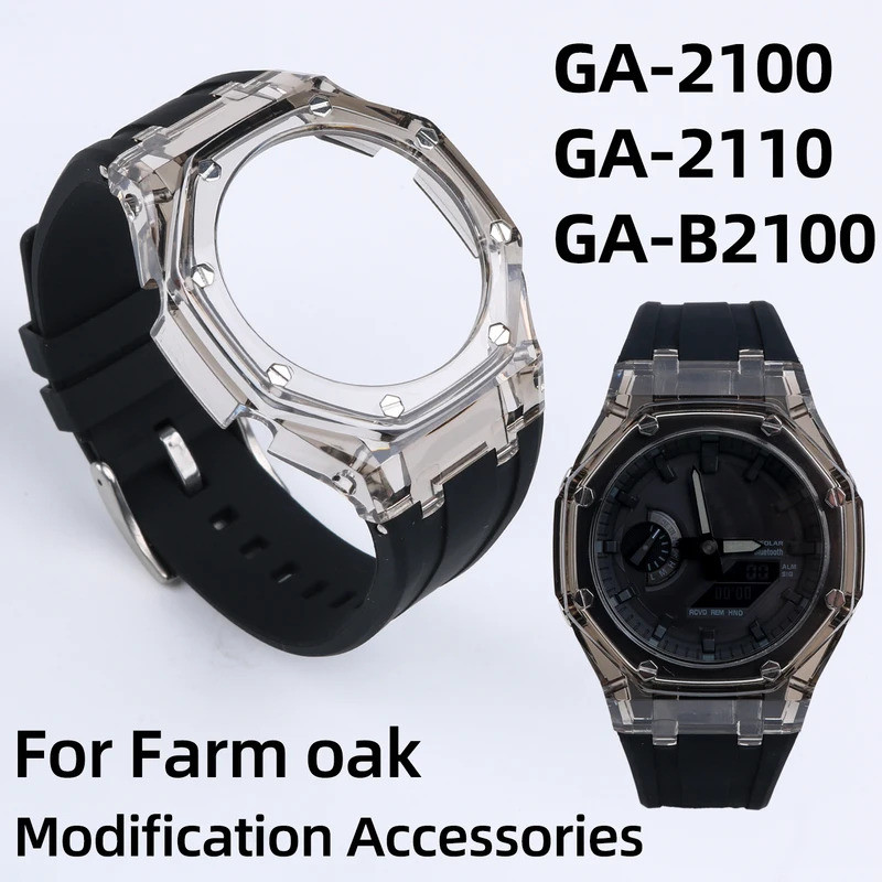 GA2100 Modification case Rubber Silicone strap For Casio G-shock GA-2100 GA-2110 GA-B2100 Replacemen