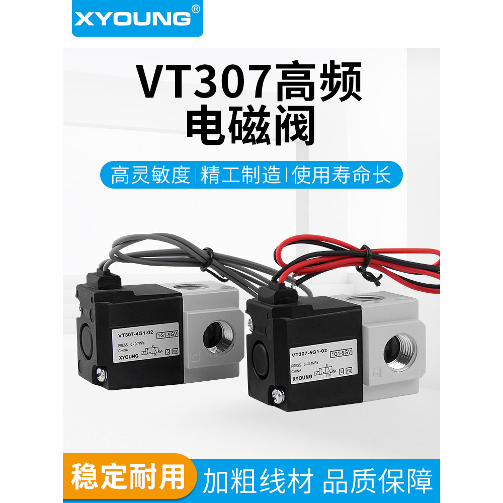 วาล์วโซลินอยด์สูญญากาศความถี่สูง VT307V-5G1-02 วาล์วตรวจสอบการเชื่อมต่อสองทางสองทาง VT307V-6G1-01