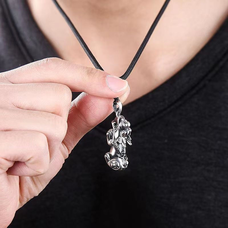 TQ~Today[Big Sale]999Pure silver Pixiu Pendant for Wealth and Fortune, Vintage Style, Exudes Eleganc