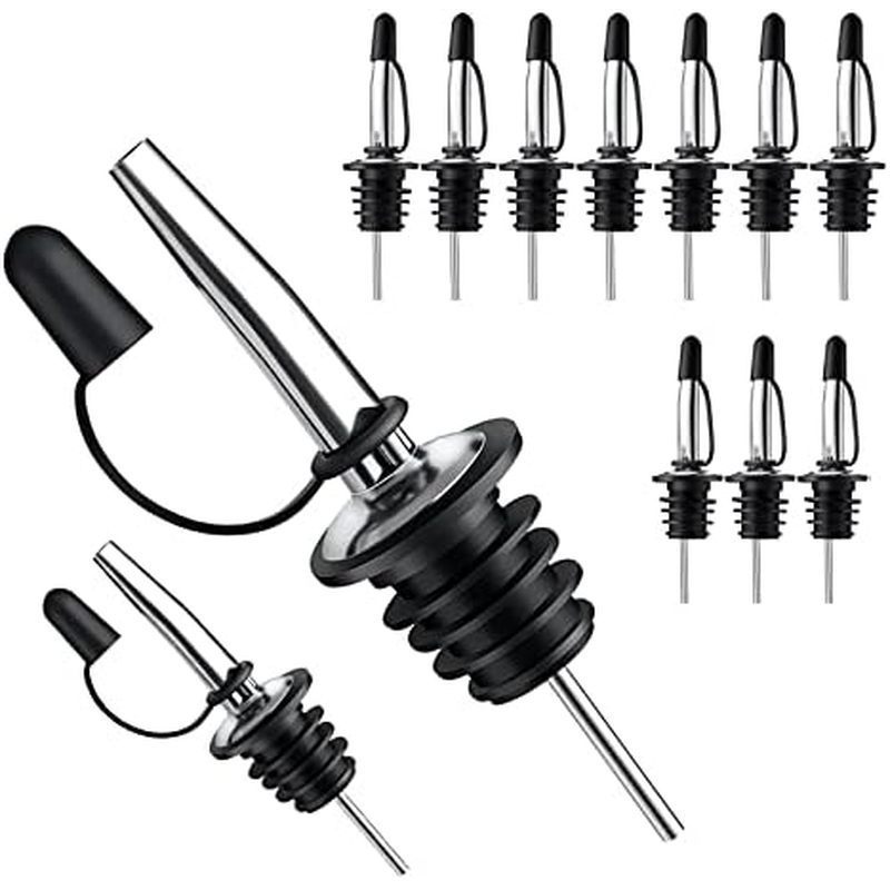 Pafusen 12 Pack Liquor Pour Spout พร้อมฝาครอบกันฝุ่น - ขวด Pourers สําหรับแอลกอฮอล์, Olive Oil - Spe