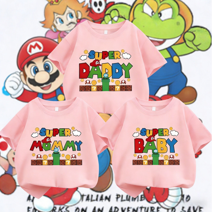 CODGUUKA COD Family set baju t เสื้อแม่ลูกการ์ตูนเกมเสื้อยืดแขนสั้นเหมาะสําหรับเด็กและผู้ใหญ่เกาหลี 