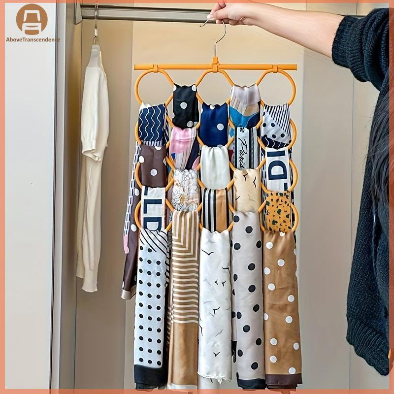 ABOVE ครัวเรือนผ้าพันคอ Tie Storage Organizer 24 Slot Multifunctional แขวนสําหรับตู้เสื้อผ้าองค์กรเห