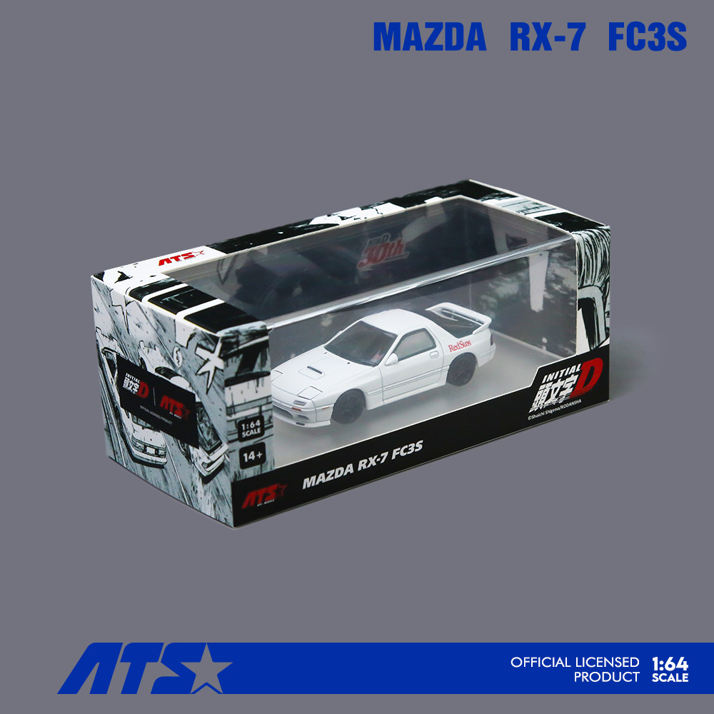 ATS 1/64 Initial D RX-7 FC3S สีขาวรถDiecastรุ่นของเล่นของขวัญวันเกิด