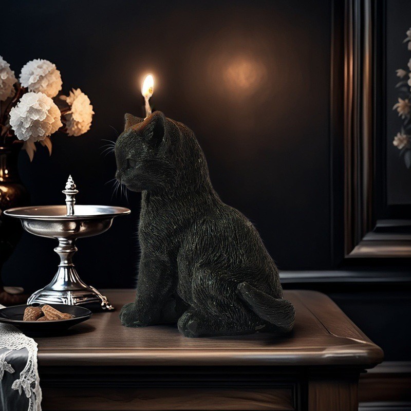 Unconventional candles, handmade gift candles, cat candle crafts, simulated cat guardian candles, cr