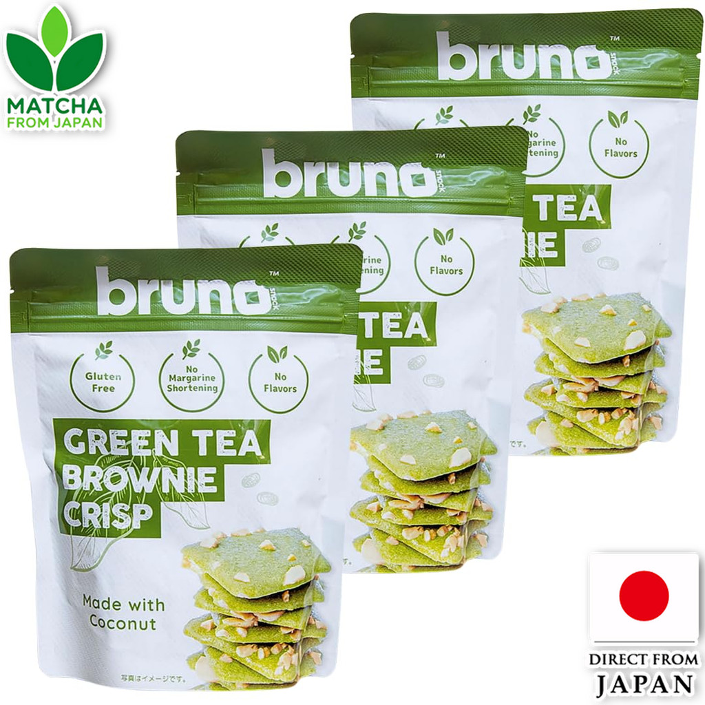 Bruno Crispy Brownie Green Tea Snack Gluten Free Coconut Flour Crunchy Taste 7RabbitRiogrande Origin
