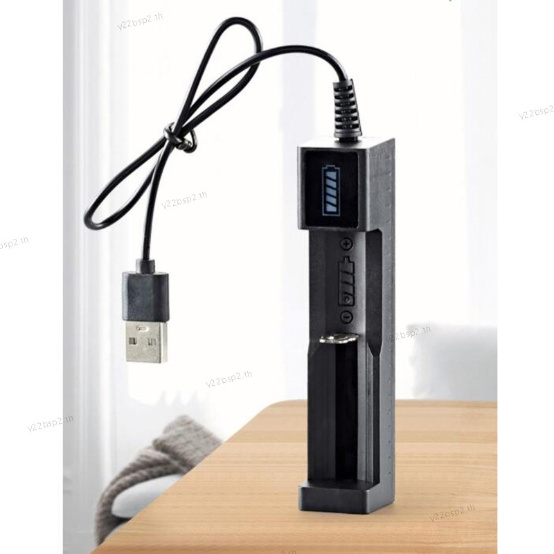 Universal 1 Slot แบตเตอรี่ USB Charger Adapter LED Smart Chargering สําหรับแบตเตอรี่ชาร์จ Li-ion 186