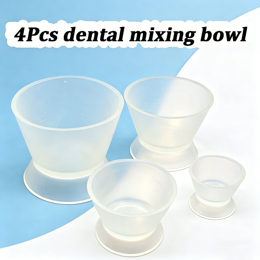 ถ้วยผสมยางซิลิโคน อุปกรณ์ทันตกรรม 4 ชิ้น/ชุด Dental Silicone Mixing Bowl Dappen Dishes Dental Lab Mi