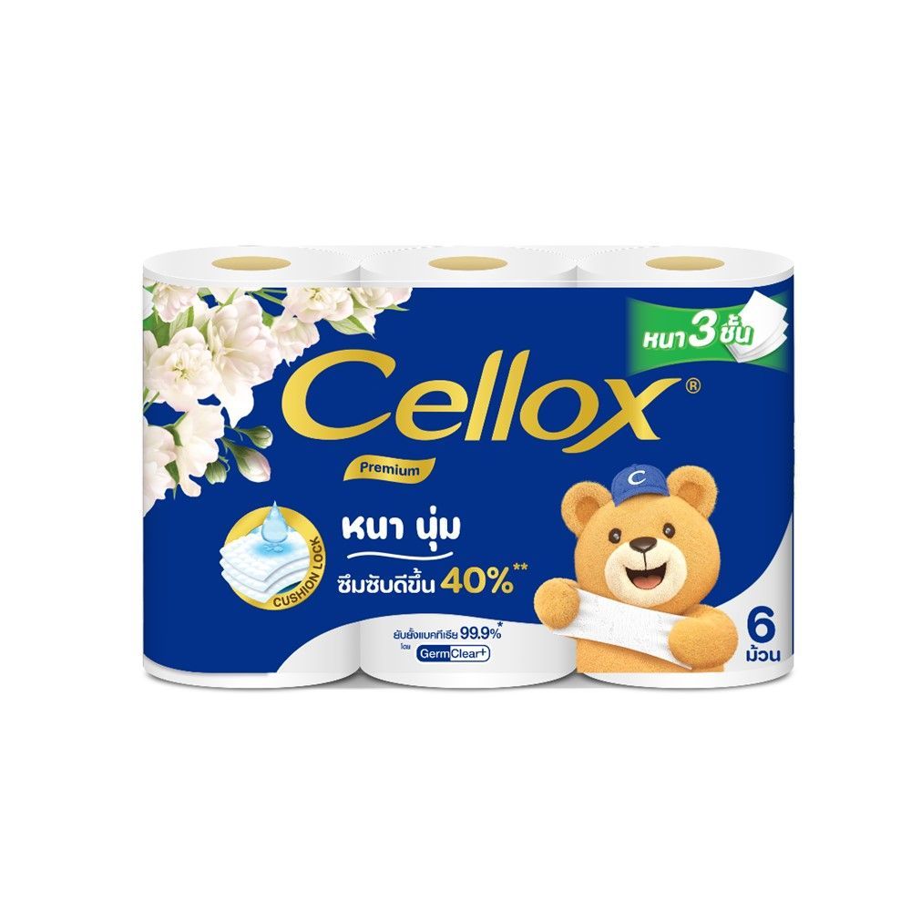 [สินค้าส่งด่วน] เซลล็อกซ์ ทิชชู่ พิวริฟายพรีเมียม 6ม้วน CELLOX TISSUE PURIFY PREMIUM 6 ROLLS