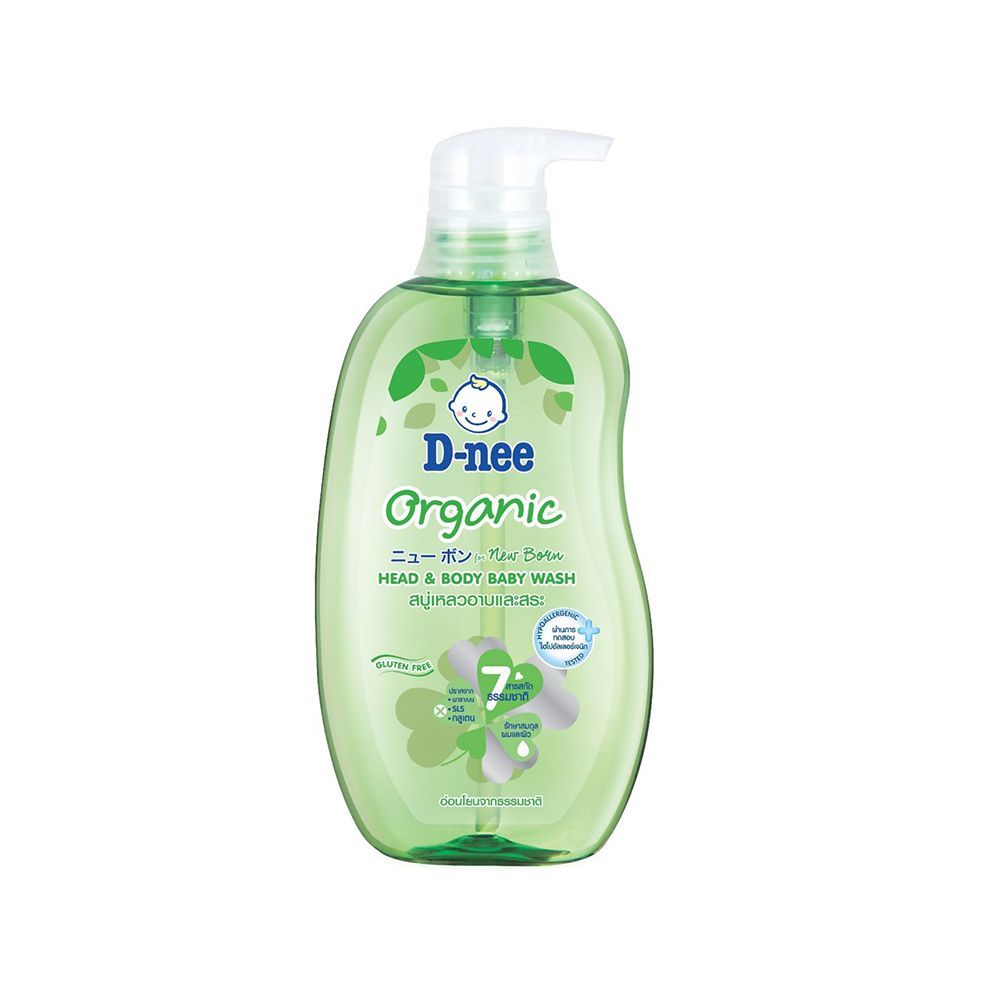 [สินค้าส่งด่วน] ดีนี่เฮดแอนด์บอดี้เบบี้วอช380มล เขียว D-NEE PURE HEAD BODY BABY WASH380M GREEN