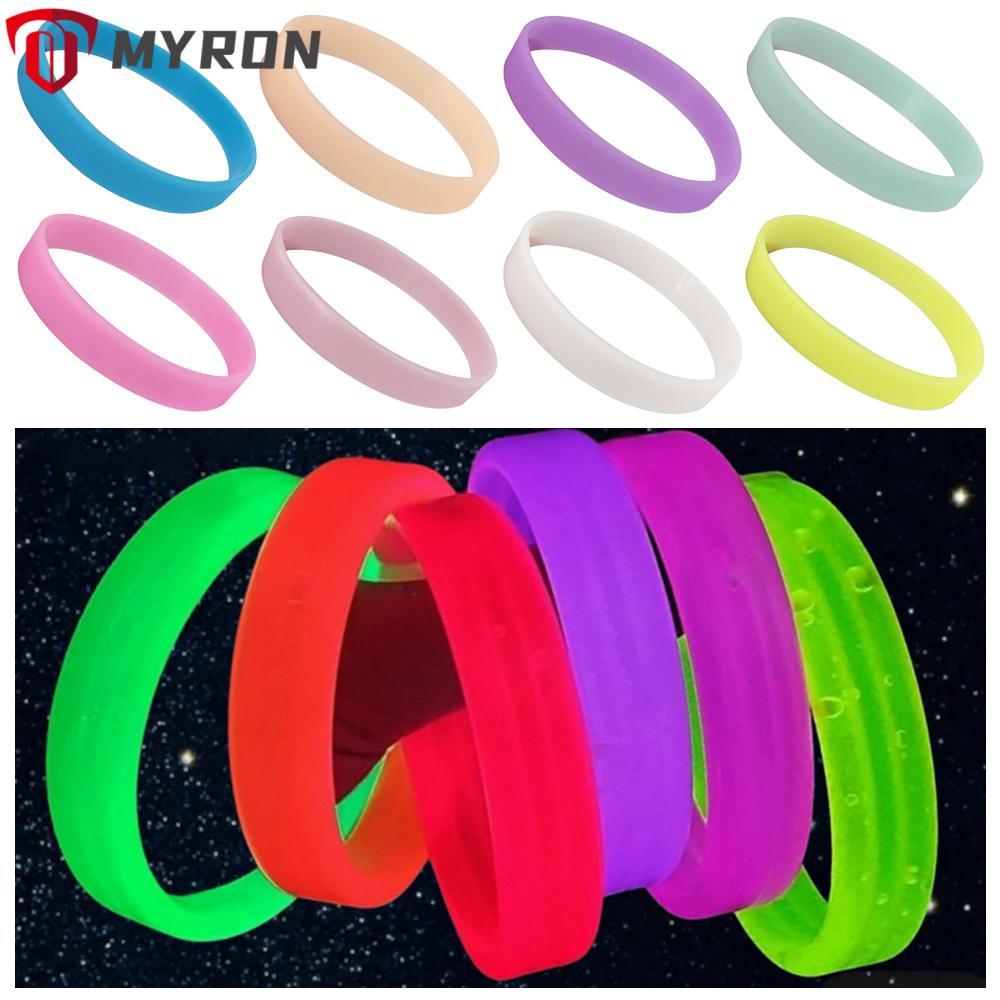 สร้อยข้อมือเรืองแสง MYRON, Shine Cuff สร้อยข้อมือซิลิโคนซิลิกาเจล, เครื่องประดับแฟชั่นยางเรืองแสงใน Dark Party Supplies สายรัดข้อมือ