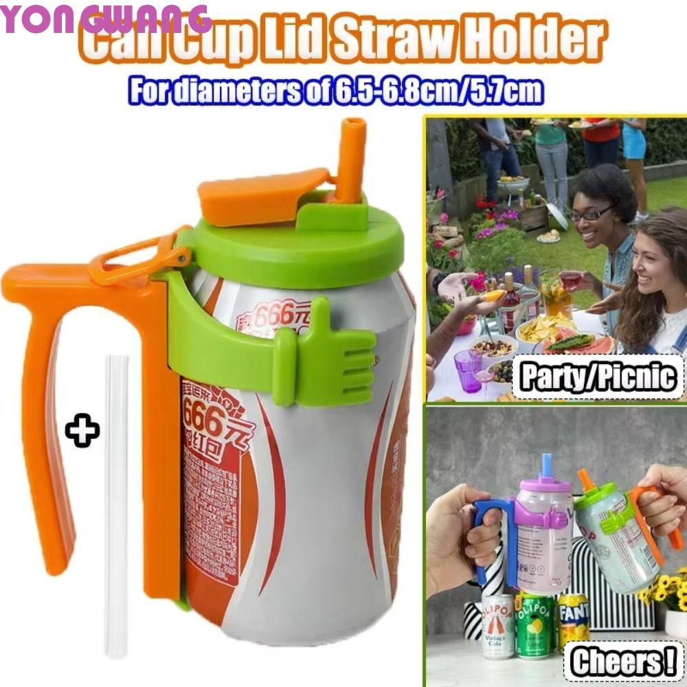 หยงวัง66ชม โซดาสามารถครอบคลุม,พับออกแบบแบบพกพาโซดาสามารถผู้ถือที่มีฝาปิด,สะดวกรั่วหลักฐานสบายจับป้องกันการรั่วไหลโถหมวกชุดปิกนิกกลางแจ้ง
