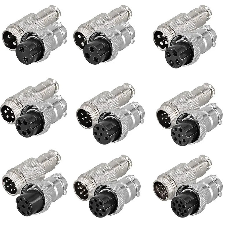 2PCS GX16 สายตัวเชื่อมต่อชายและหญิง Butt Plugs 2pin 3/4pin/5/6/8core GX16-4 Circular Connectors สําห