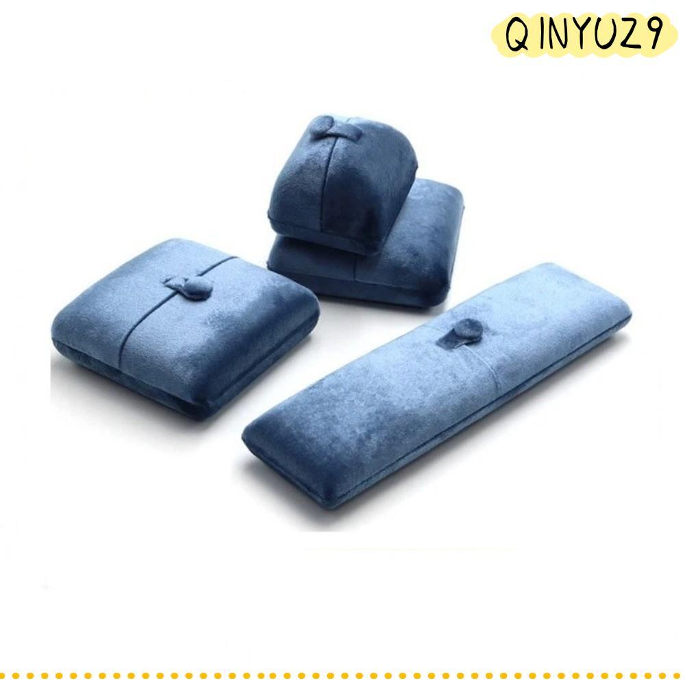 QINYUZ9QX กล่องเก็บสร้อยคอ,สีทึบกล่องเครื่องประดับอเนกประสงค์,กํามะหยี่คู่แหวนประตู Bearer กล่องเครื