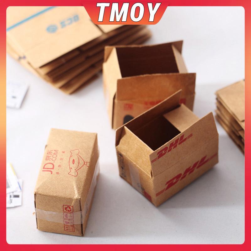 TMOY 1Set Mini Carton Express Carton 1:12 Dollhouse Miniature Express Box Decor ของเล่น TMOY