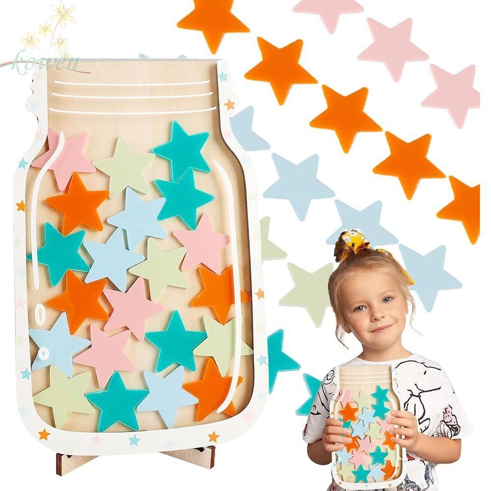 KOWEN Positive Behavior Rewards Jar, ไม้เชิญเด็ก Star Reward Jars, ของขวัญพร้อมขายึดรางวัล Beahavior
