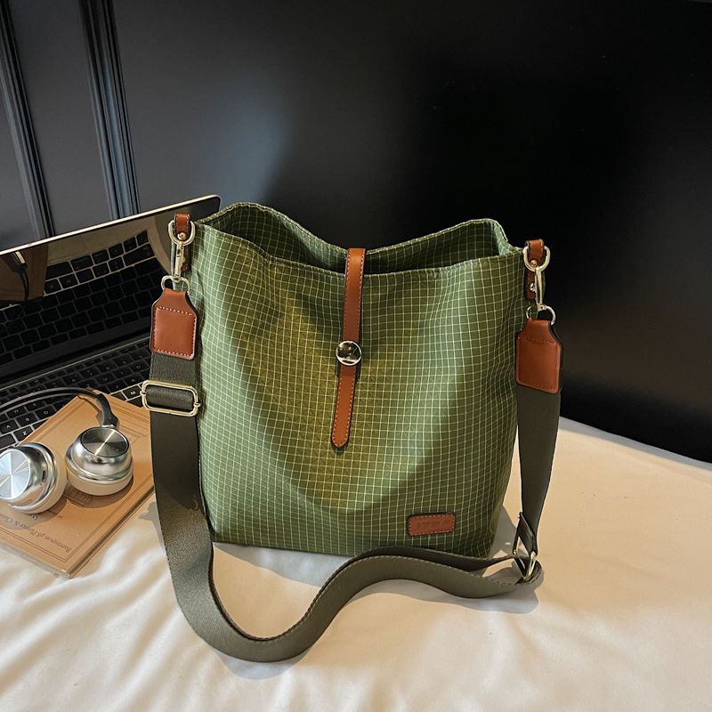 French Oxford Cloth Bucket Bag Crash Commuter Ladies Office Worker Cross-body Cloth Bag Female