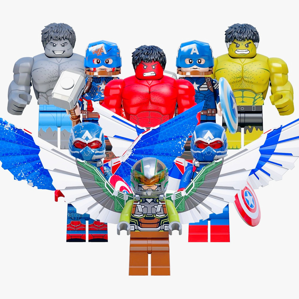 Bruce Banner Steve Rogers Sam Wilson Super Heroes Building Block มินิอิฐรูปของเล่นพลาสติก