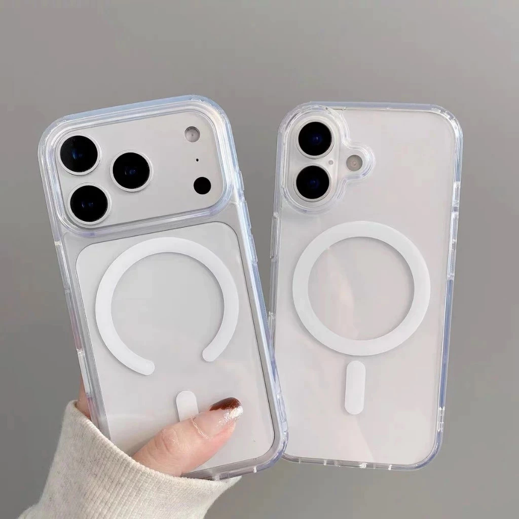 เคสใสกันกระแทก แม่เหล็กเคสสําหรับไอโฟน17 สำหรับ IPhone17 16 15 14 13 12 11 PROMAX 7P โปร่งใส เกราะกันกระแทก สำหรับไอโฟน
