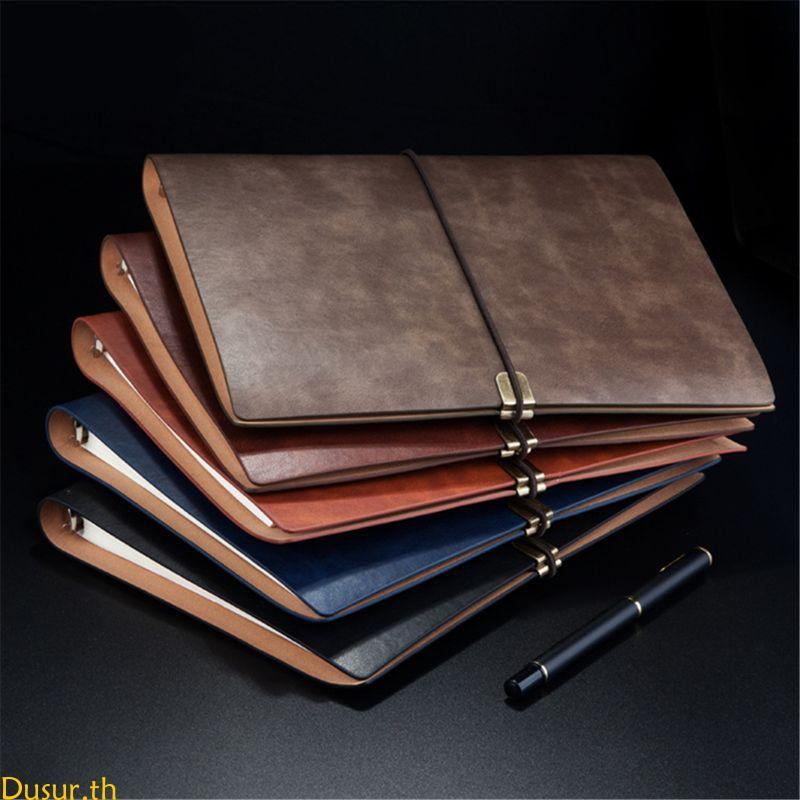 Dusur 6-Ring Professional Notebook A5 7x9 นิ้วรีฟิลโน้ตบุ๊ค PU หนัง 100 แผ่นสําหรับ Home Office Scho