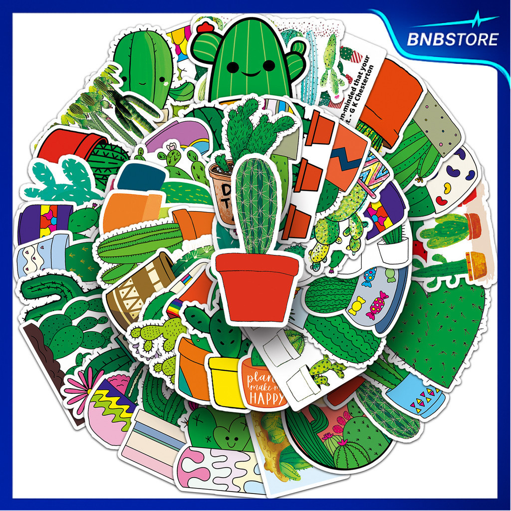 🍀ส่งจากไทย🍀 50แบบ ต้นกระบองเพชร การ์ตูน cactus plant cartoon sticker พร้อมส่ง