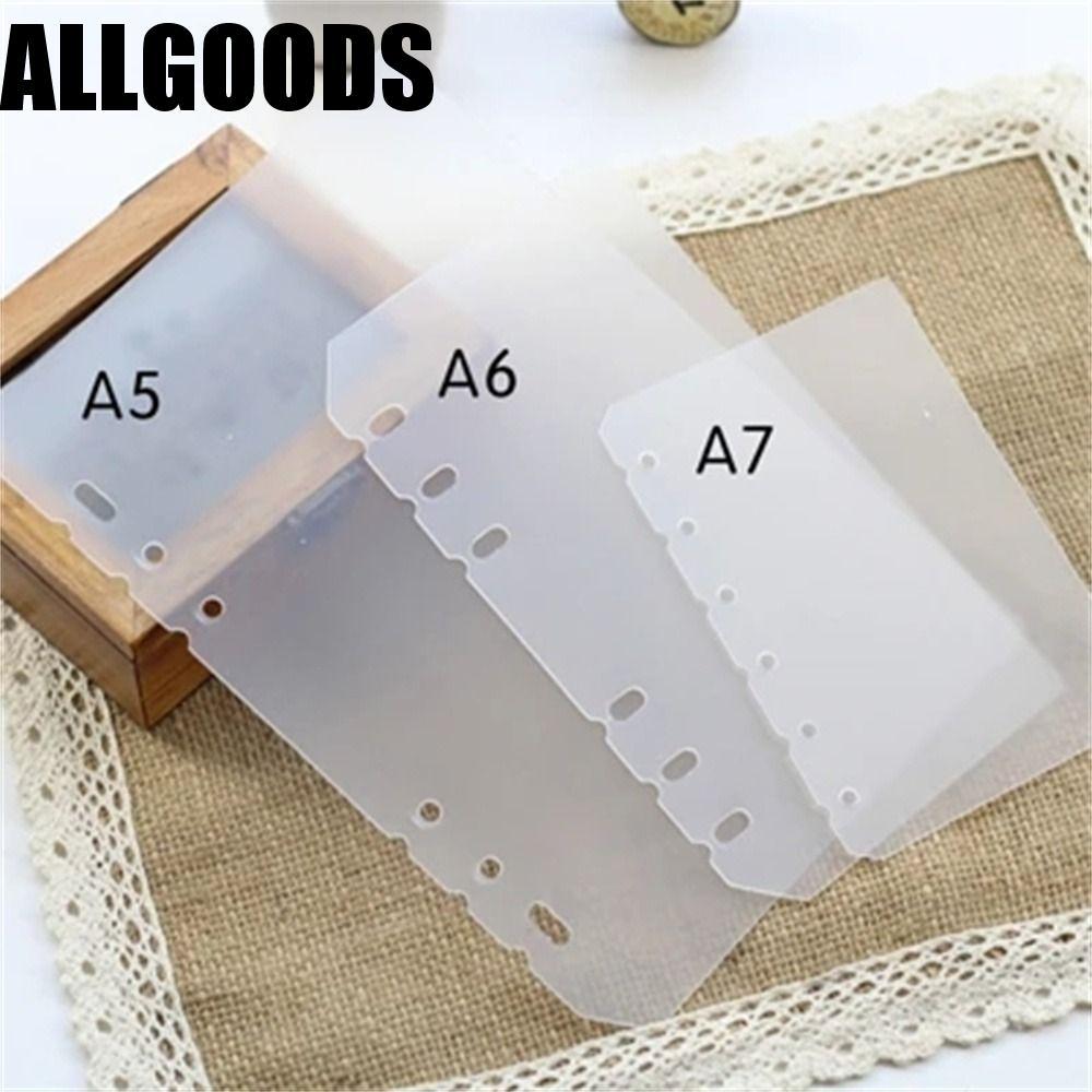 ALLGOODS Notebook Divider Matte Students Notebook Accessories Transparent Board Page Inner Paper Pla
