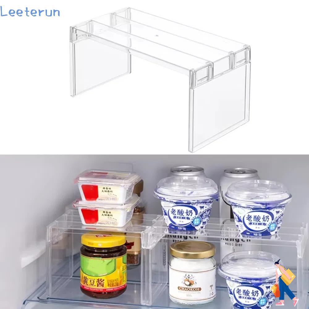 LEETERUN ตู้เย็น Organizers,หนาประหยัดพื้นที่ชั้นเก็บตู้เย็น,อุปกรณ์ครัวโปร่งใสตู้เย็นชั้นแยกชั้นวางห้องครัว