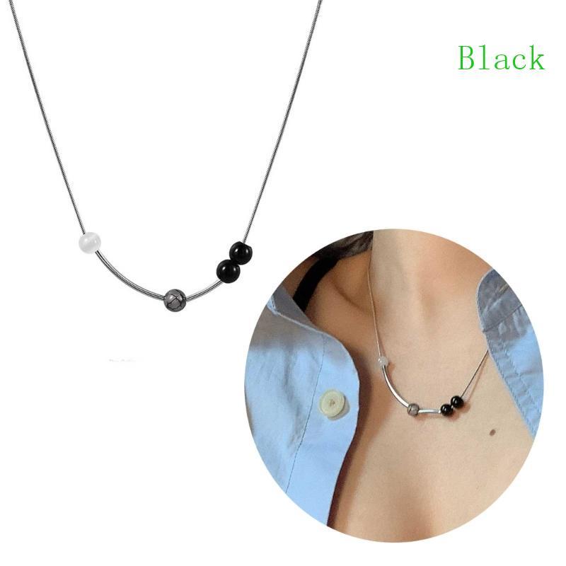 BLACK Temperament Niche Net Red Collarbone Chain เครื่องประดับนักเรียนเวอร์ชั่นเกาหลี