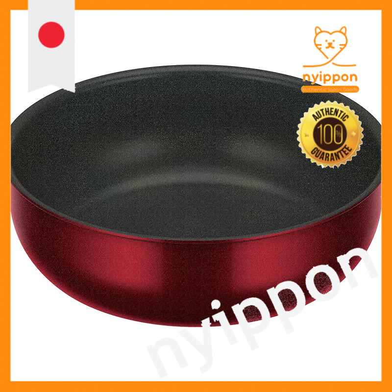 Thermos Durable Series Detachable Handle Frying Pan KVD IH/Gas Compatible Deep Red KVD-024D DR