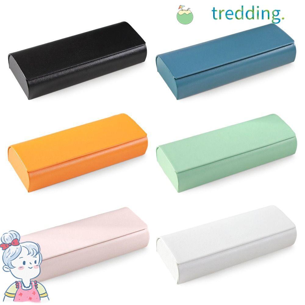 Tredding491 กล่องใส่แว่นตา, กระเป๋าใส่แว่นกันแดดแบบพับได้ทนต่อแรงกด, กระเป๋าใส่แว่นตาสีทึบแฟชั่นผู้ชายผู้หญิง