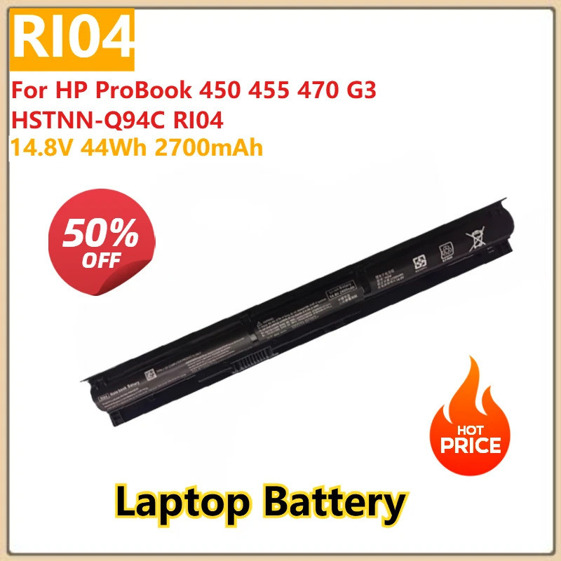 สําหรับ HP ProBook 450 455 470 G3 HSTNN-Q94C RI04 เปลี่ยนแบตเตอรี่แล็ปท็อป RI04 14.8V 44Wh 2700mAh