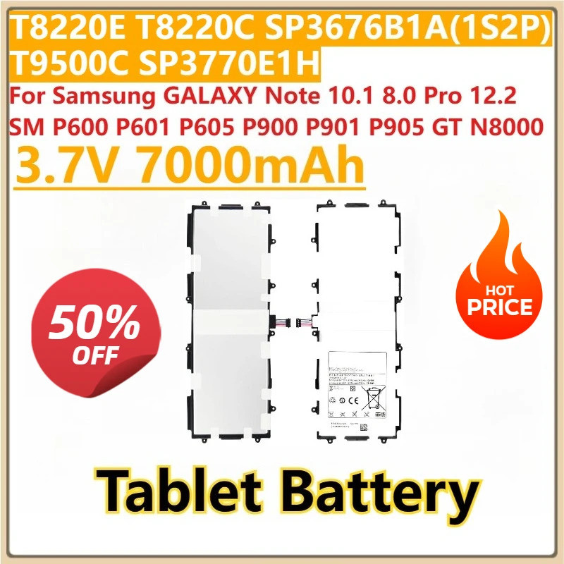 ใหม่ 3.7V 7000mAh แบตเตอรี่ SP3676B1A สําหรับ Samsung GALAXY หมายเหตุ 10.1 8.0 Pro 12.2 SM GTN8020 N