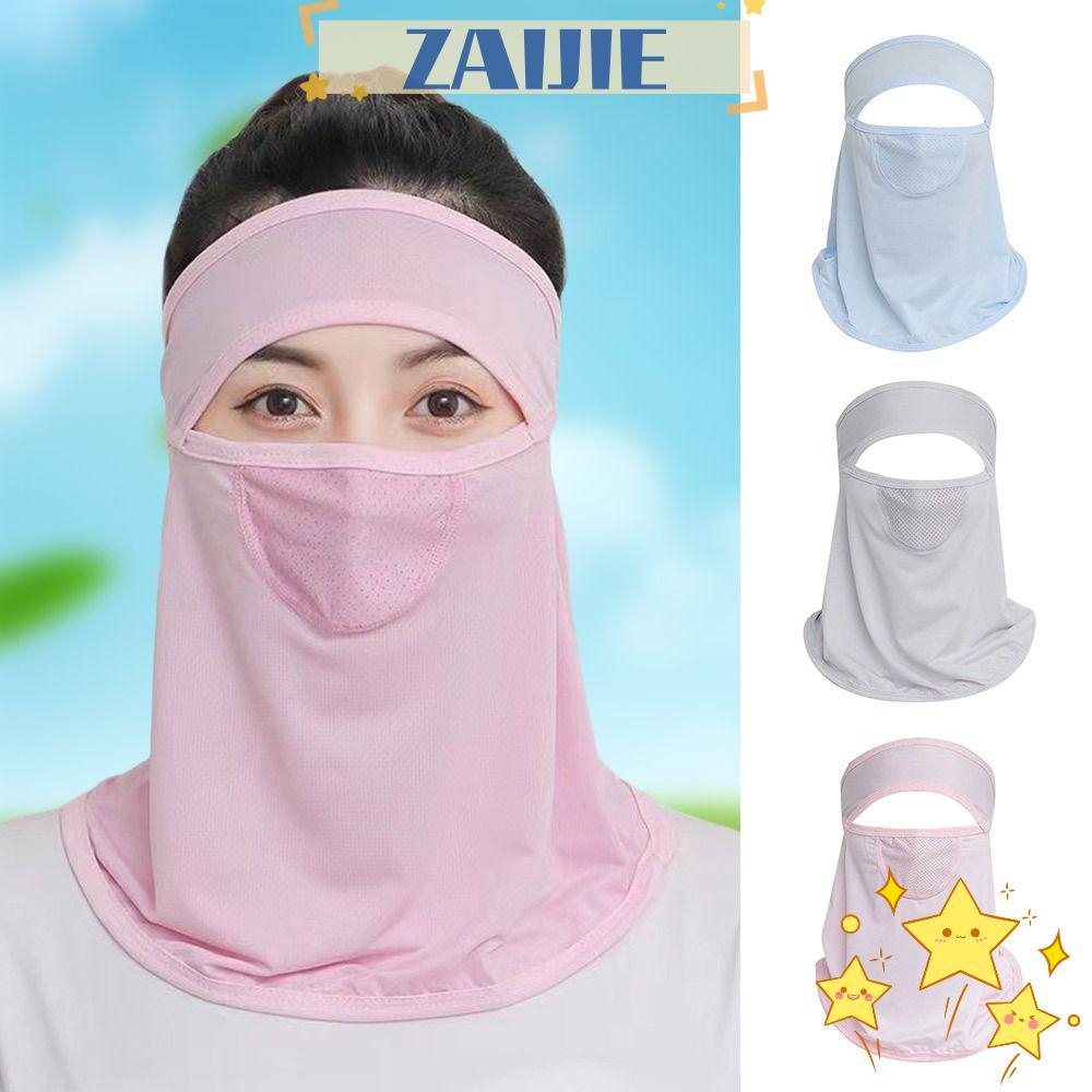 ZAIJIE ขี่จักรยาน Face , Uv Sun Protection Breathable Ice Silk Face, Thin Ice Silk Face Cover ผู้ชาย