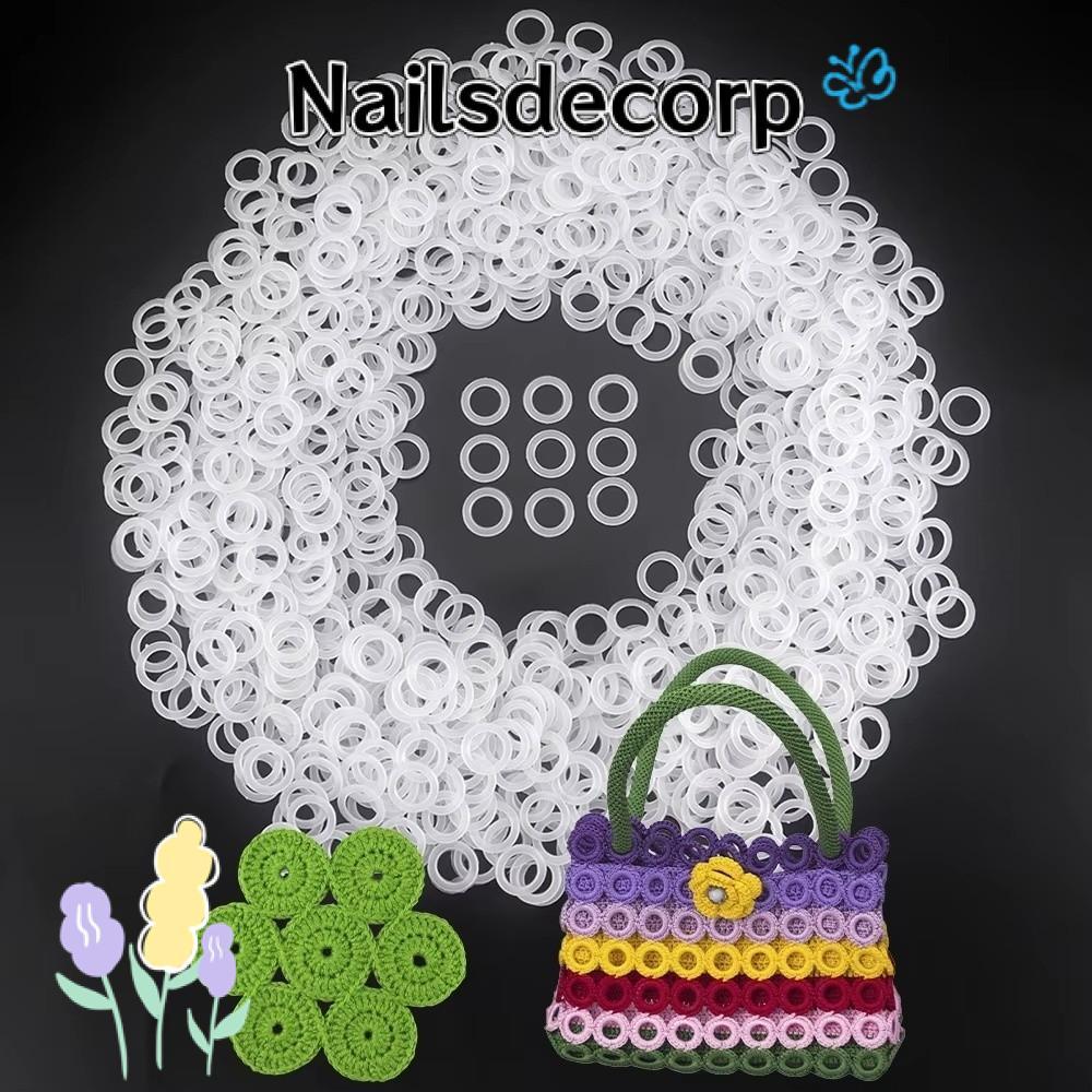 NAILS O-แหวน,พลาสติก Semitransparent ยางโครเชต์แหวน,งานฝีมือทําด้วยมือ 2 ซม.รอบ Linking Jump Fix แหว
