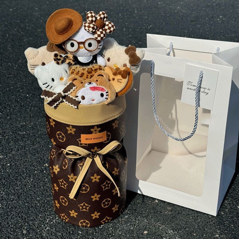 Doll Bouquet kt Cat Merad Color น่ารักการ์ตูนดอกไม้สาวหัวใจสาวเกิด#玩偶花束k.t Cat Merad Color น่ารักการ