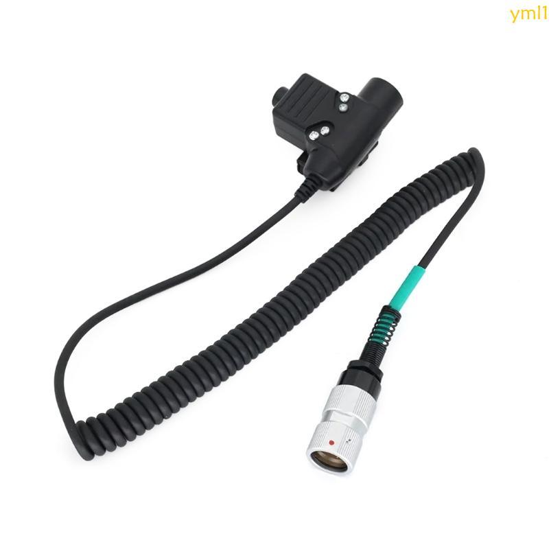Yml1 U94 PTT System Cable 6 Pin Plug Push to Talking U94 ประเภทชุดหูฟัง PTT ลดเสียงรบกวนสําหรับ PRC1