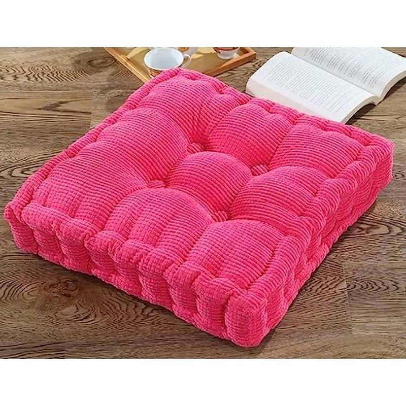 YUNZLAN Floor Pillow Cushion, Square Round Meditation Cushion,Corduroy Seat Cushion,Decorative Chair