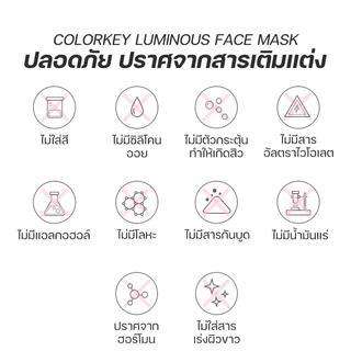 COLORKEY LUMINOUS FACIAL MASK B5 คัลเลอร์คีย์ ลูมินัส มาส์กหน้า แผ่นมาส์ก ชุ่มชื้น 1 กล่อง10 แผ่น