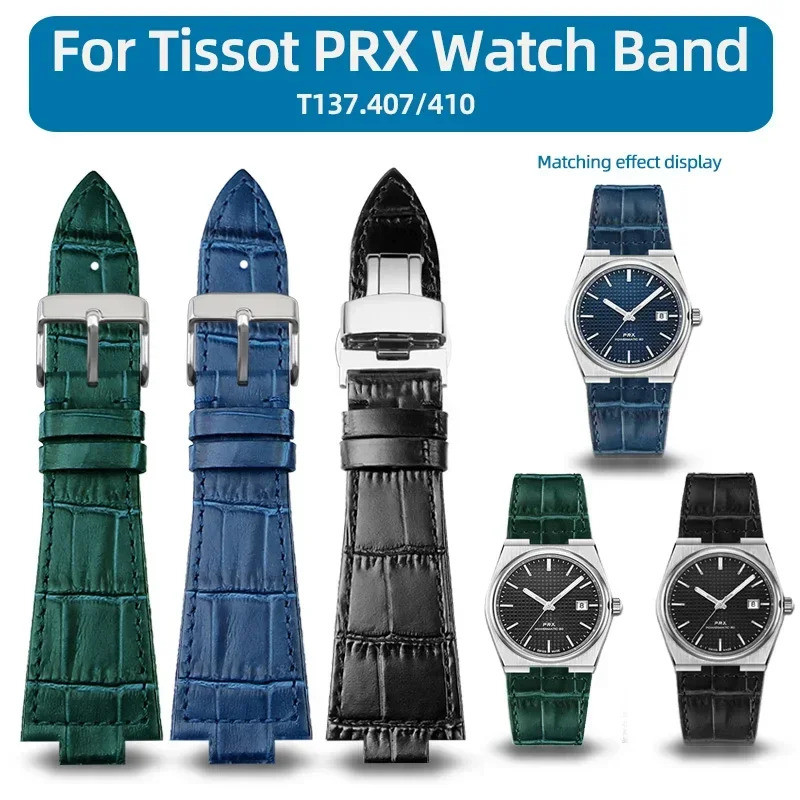 Genuine Leather Watch Strap For Tissot 1853 Prx Series Super Player T137.410 T137407 Watch Band Belt