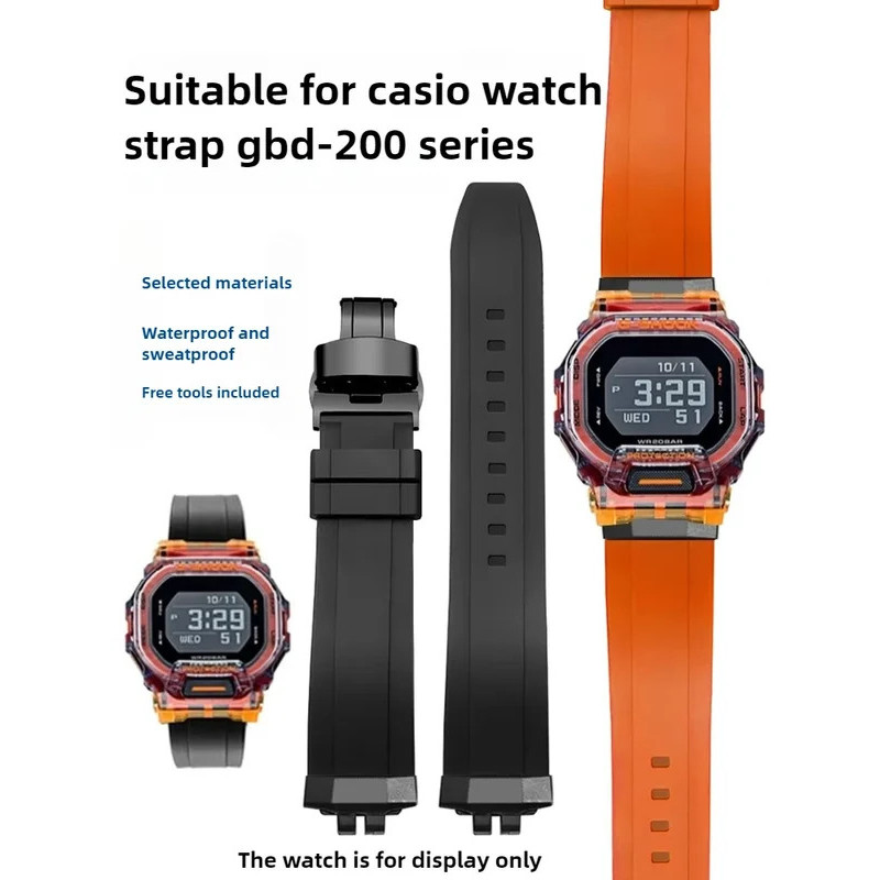 Resin Watch Strap Suitable for Casio GBD-200SM Gbd- 200-1/2/9 Small Square Series Watch Strap
